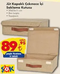 JÜT KAPAKLI ÇEKMECE İÇİ SAKLAMA KUTUSU